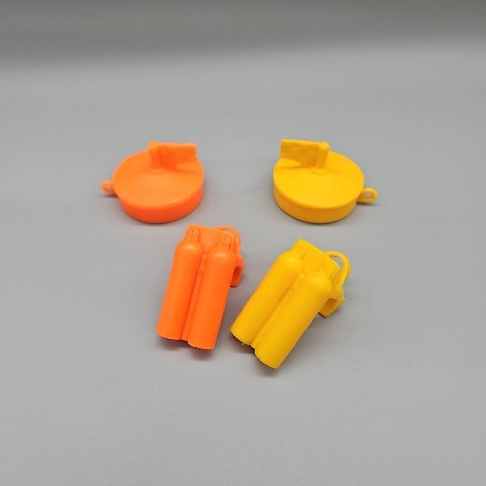 Fisher Price Adventure People 1981  Buoy & Scuba Orange Yellow lot of 4